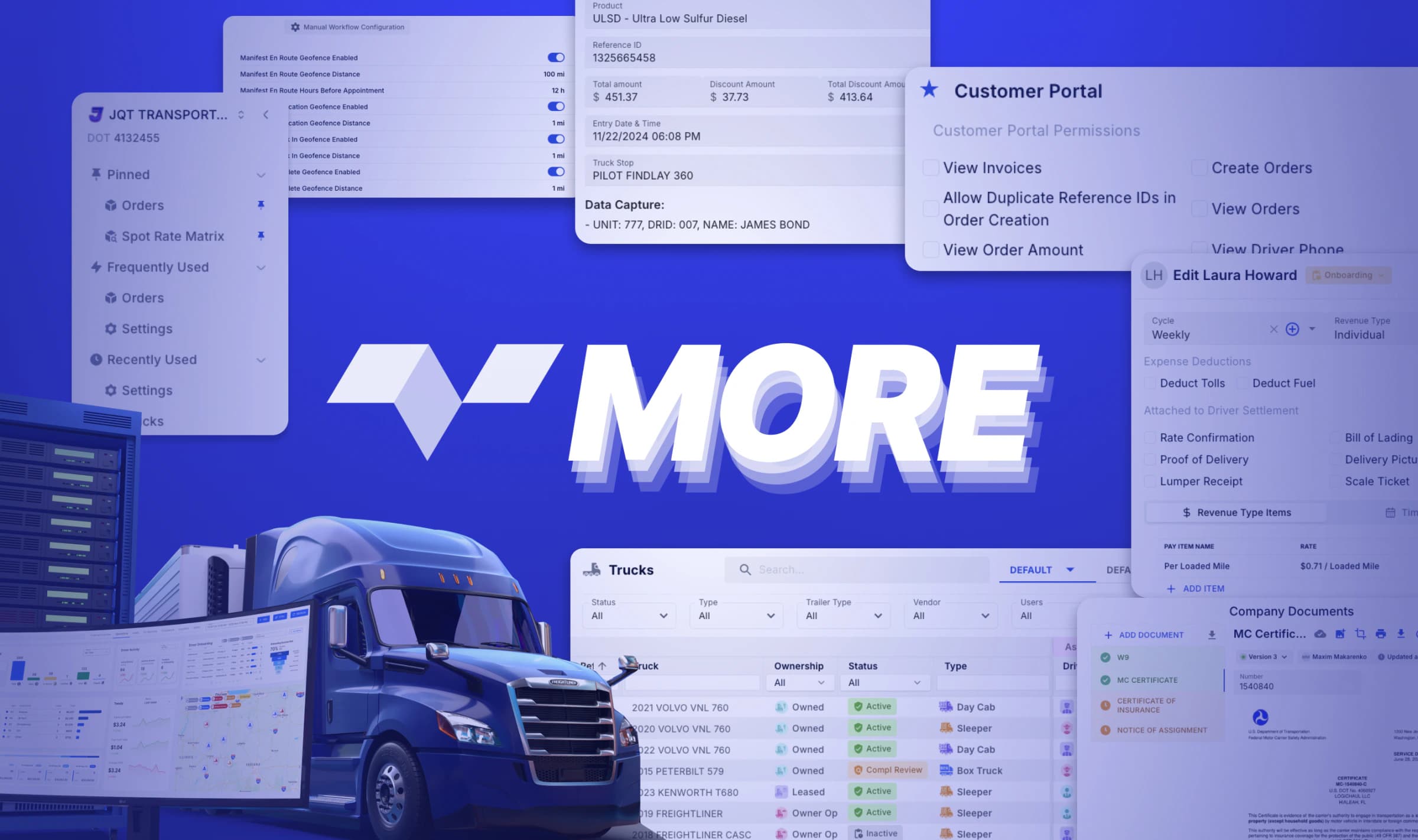 MORE Enhancements for Seamless Operations: Navigation, Truck Types, Pay Options, Customer Portal & More