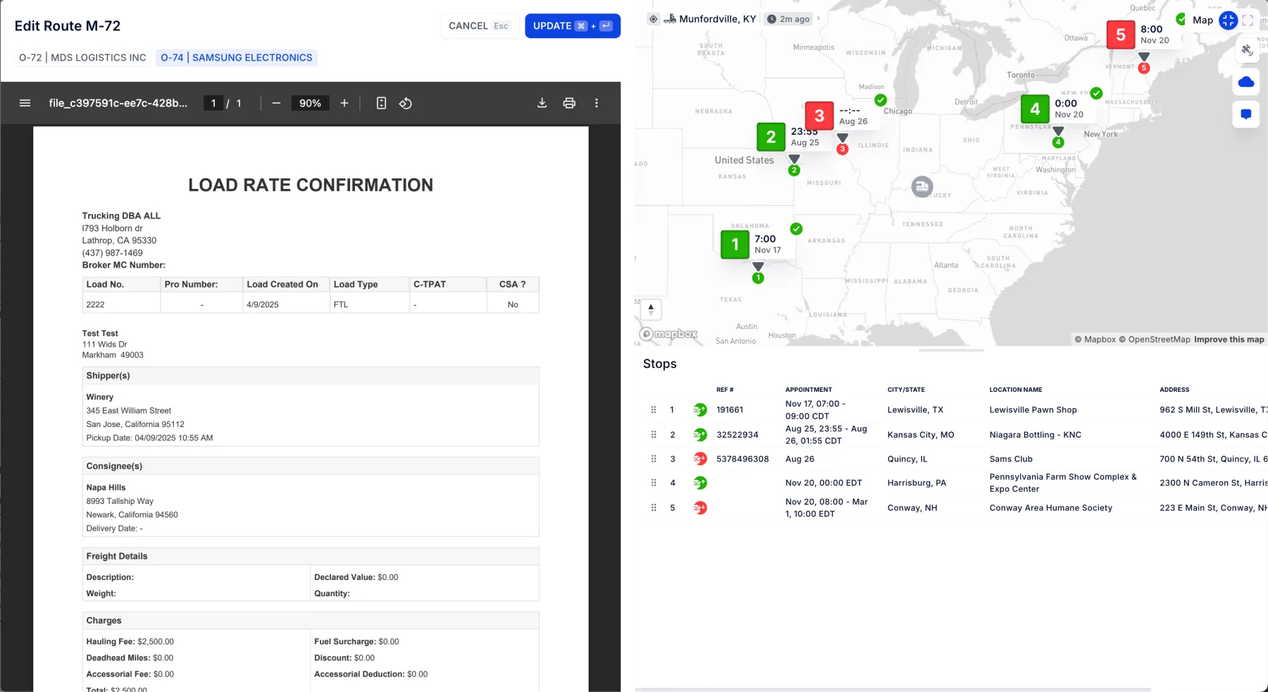 Maintenance V2 AI Log Entry, EDI Upgrades, Multi-Stop Route Revamp, Split by Miles & More!