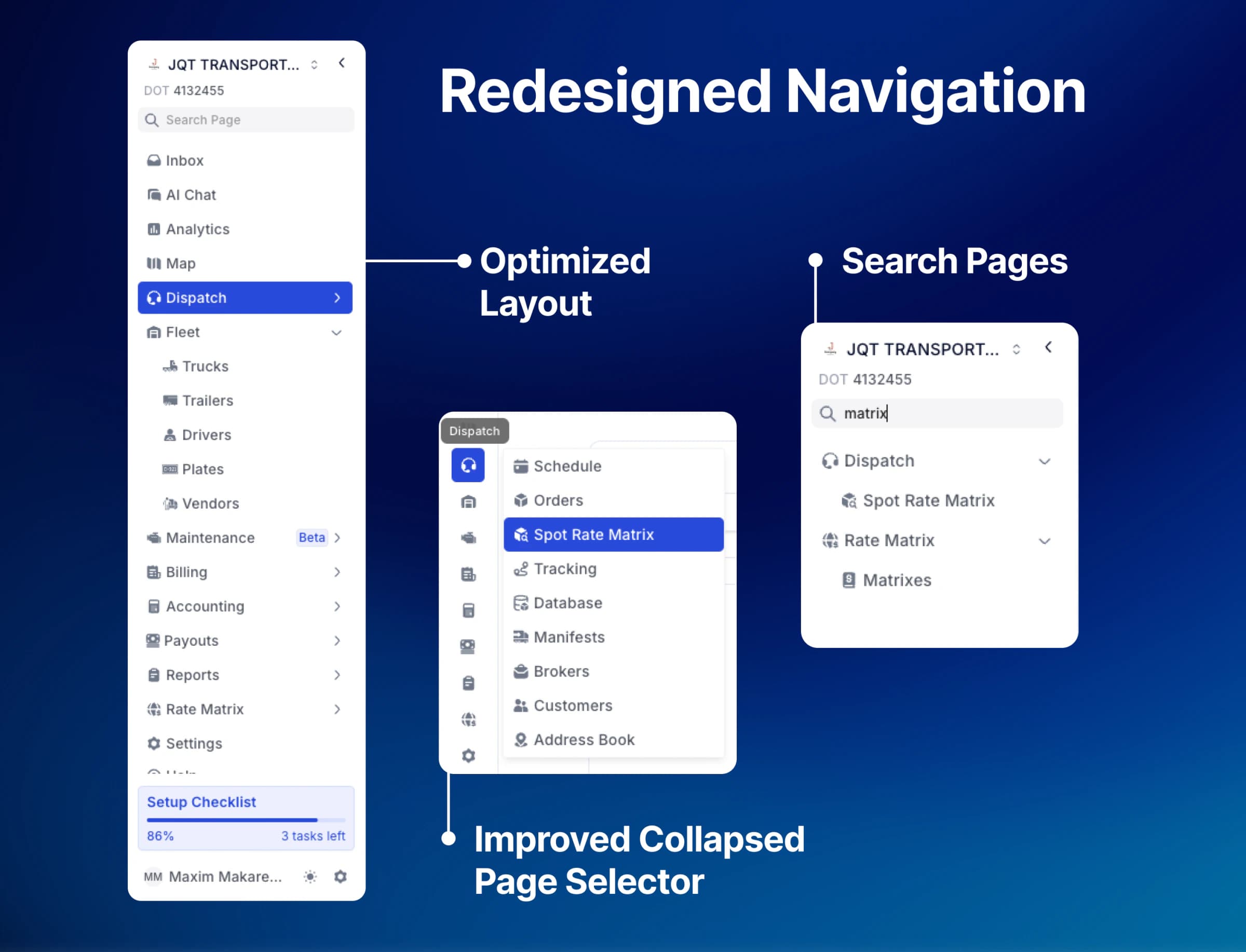 Revamped IFTA Reporting, Streamlined Navigation, Payout Nacha Export, Invoice Batches & Vektor AI Improvements