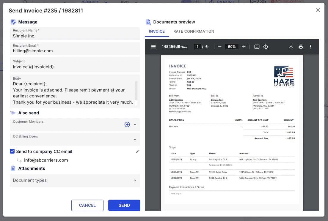 Trailer Continuity, Streamlined Invoicing, Advanced Rate Matrix, Amazon Relay Integration & More!