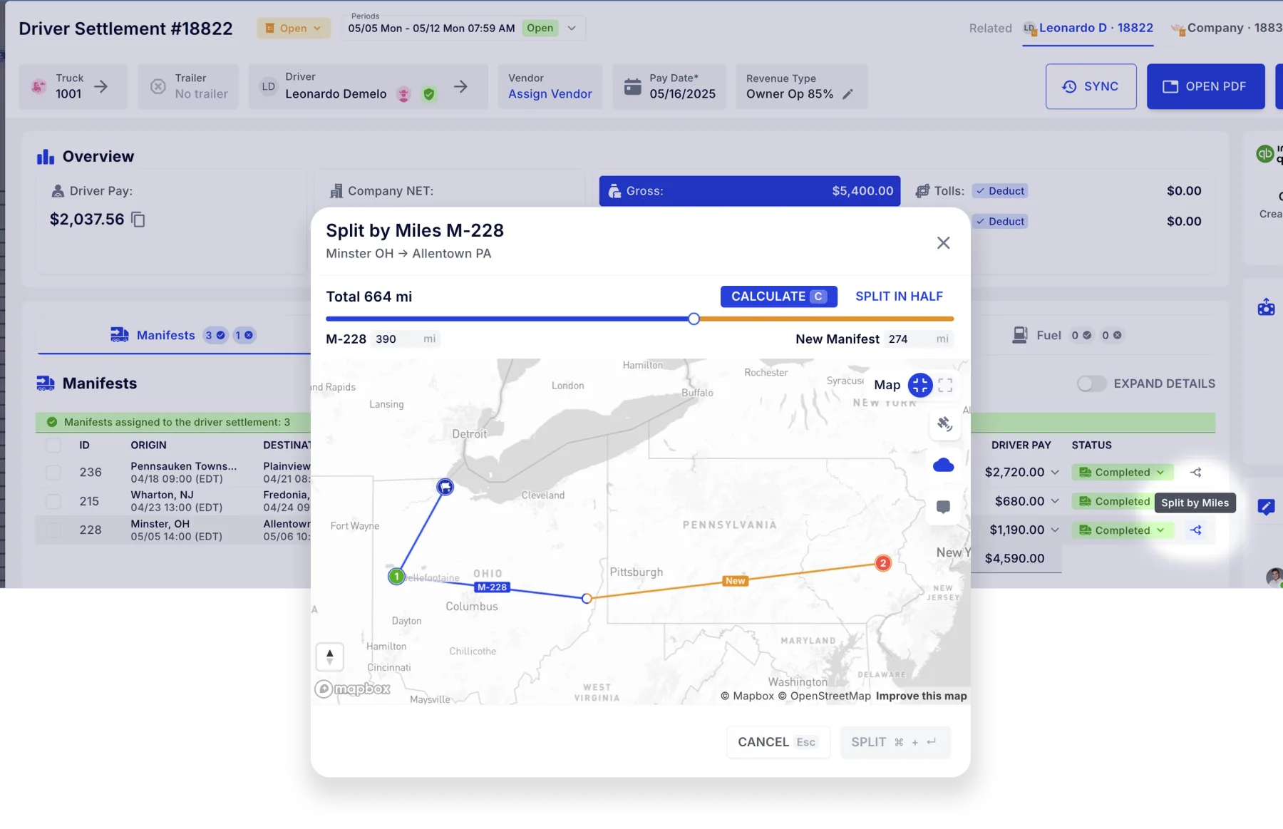 Maintenance V2 AI Log Entry, EDI Upgrades, Multi-Stop Route Revamp, Split by Miles & More!