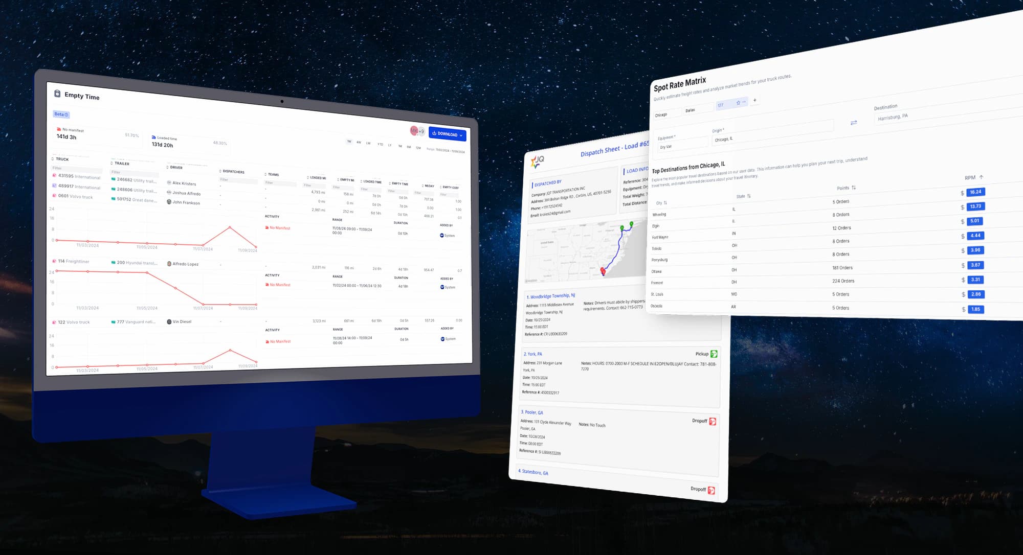 Empty Time Report, Dispatch Sheet, Top Destinations in Spot Matrix, Appointment Types & More