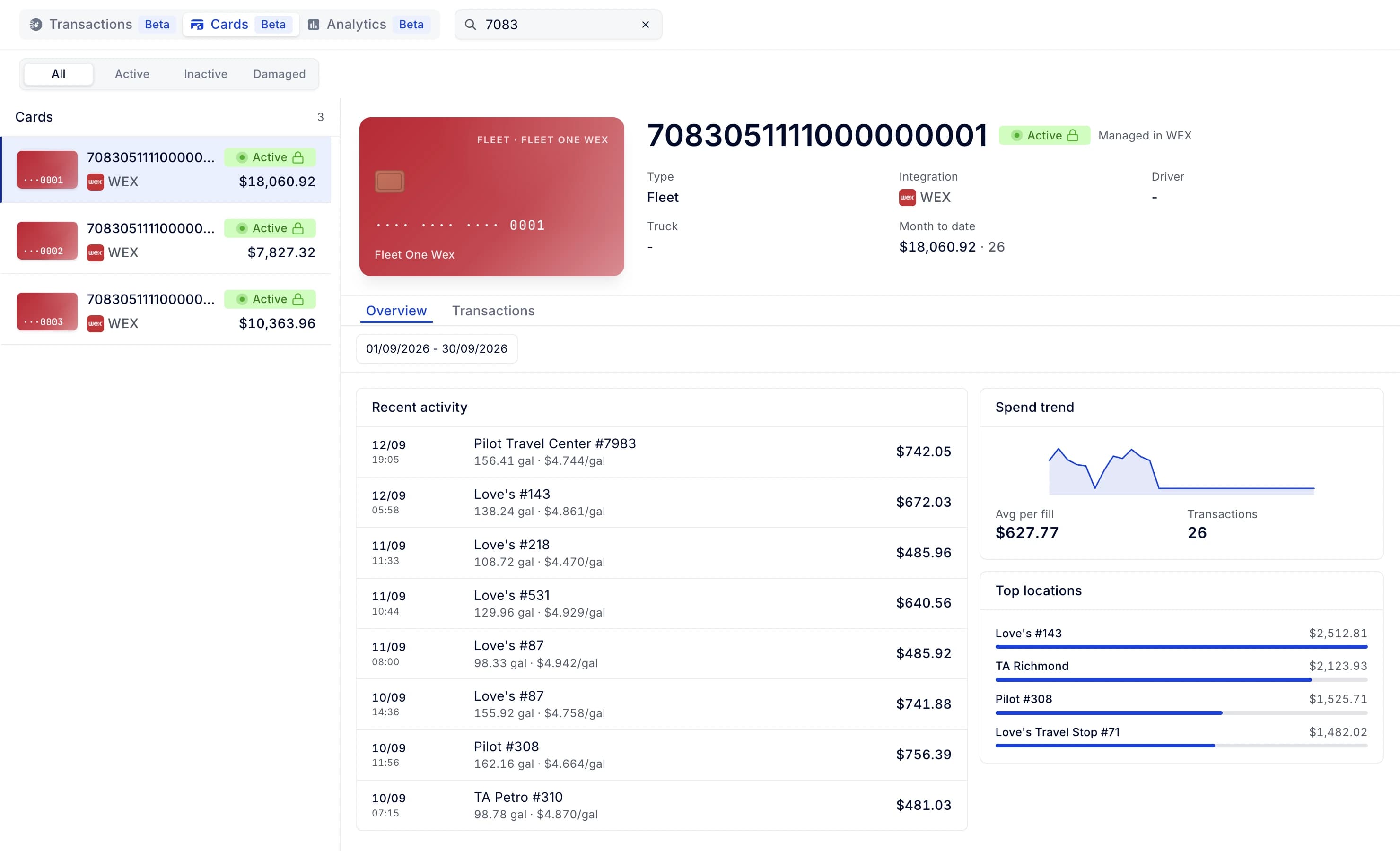 Fuel: cards, transactions and a new Analytics page