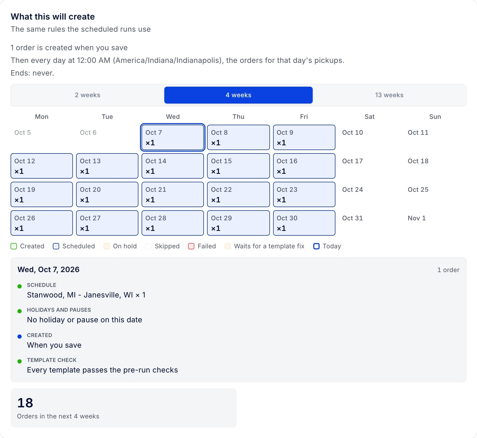 Recurring orders, rebuilt: see every order before you save