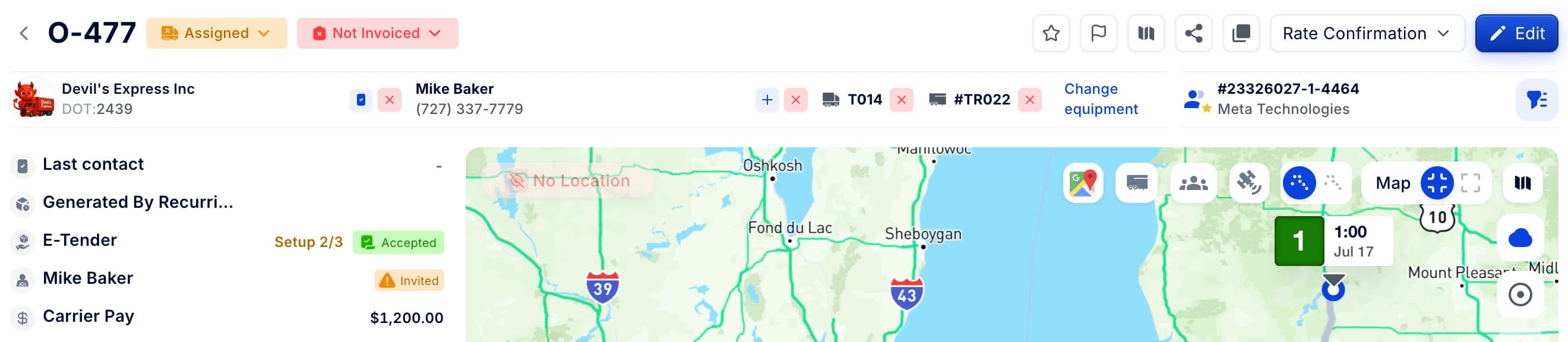 Carrier tenders on the board: status, carrier pay and tracking for every tendered load